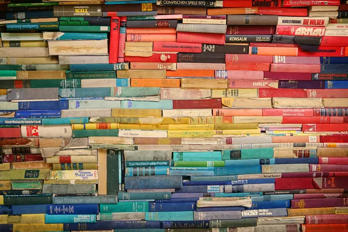 A pile of books.